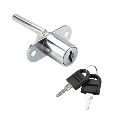 Imagem de Trava de maçaneta de armário segurança doméstica com chave trava de porta de armário durável anti-roubo armário de fechadura de gaveta (16 mm, prata)