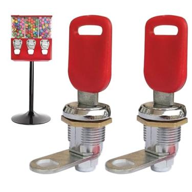 Imagem de Cadeado e chave para caixa de dinheiro para máquina de chiclete de 3 e 4 cabeças - fechadura e chaves de caixa de dinheiro para máquinas de venda automática de veados de cabeça tripla Fechaduras de