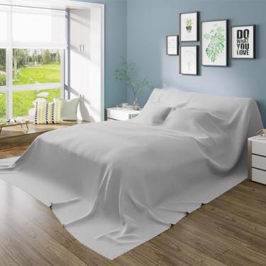 Imagem de Capa antipoeira para móveis, adequada para mesa de cabeceira, armário de TV, mesa, cama, sofá, mesa de jantar, piano, etc. Cinza claro - 304,8 cm x 243,8 cm