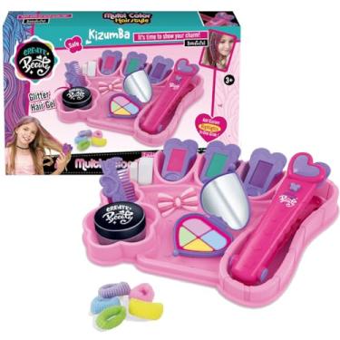 Imagem de Kit Mechas Salão Coloridas Kit Menina Pinte O Cabelo Com Brilho Rosa Brinquedo Menina Infantil Coloridas para Pintar o Cabelo Kizumba