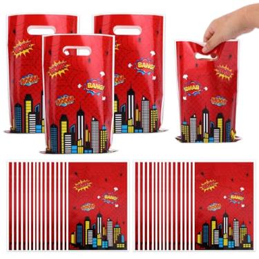 Imagem de 30un Aranha Cartoon Sacolas Lembrancinha de Festa, 25x16,2cm Vermelho Sacolas Guloseimas para Crianças Suprimentos Festas Aniversário Decorações Festas Halloween Embalagem Presente