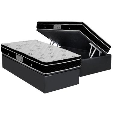 Imagem de Cama Box Baú Solteiro: Colchão Molas Bonnel Ortobom Nanolastic Physical + Base Crc Suede Gray