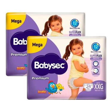 Imagem de Kit 2 Fralda Babysec Premium Tamanho XXG com 24 Fraldas Descartáveis