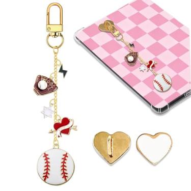 Imagem de LMZLJZ Corrente de pingentes de beisebol Kindle para amantes de livros e mulheres, homens, chaveiro com pingente de beisebol, acessórios de e-reader, decorações para iPad, presentes de beisebol para