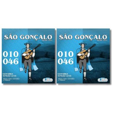 Imagem de Kit 2 Encordoamento Guitarra São Gonçalo Tensão Leve 010