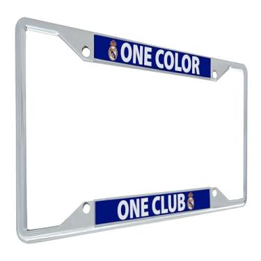 Imagem de Desert Cactus Real Madrid FC Acessórios de carro Los Blancos Madridistas Futebol Metal Moldura de placa de licença e suporte de etiqueta para a frente ou traseira do veículo (Quadro - Design D)