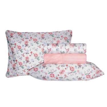 Imagem de Jogo de Cama Duplo Casal 4 Peças 140 Fios 250x220cm Catarina Realce Premium - Sultan