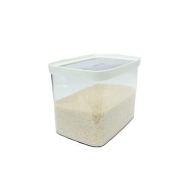 Imagem de Pote Hermético Arroz 4L Alimentos Mantimentos Organização Cozinha (Branco)