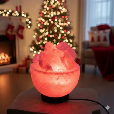 Imagem de NatureBoost Lâmpada de sal do Himalaia, alimentada por USB, luz noturna que muda de cor, ideia de presente exclusiva (Bowlnew)