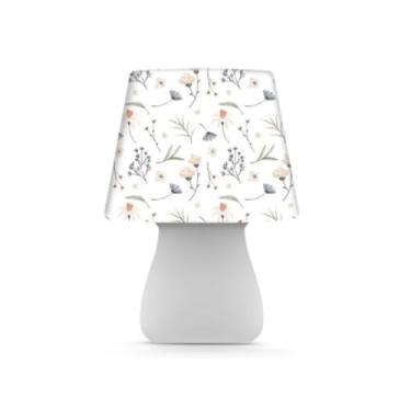 Imagem de Luminária Abajur de Mesa Grande Floral Bivolt – Luz Difusa com Capa Estampada Removível