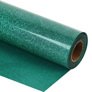 Imagem de guangyintong Rolo verde brilhante HTV, 30 cm x 20 m, ferro em vinil para camisetas, fácil de cortar e remover ervas daninhas para design de vinil térmico