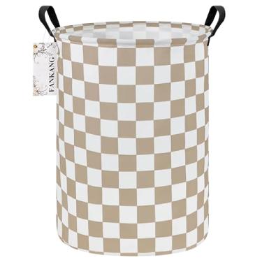 Imagem de FANKANG Cesta de armazenamento, cesto de roupa suja de lona dobrável com revestimento PE impermeável cestas grandes de armazenamento para crianças, meninos e meninas, escritório, quarto, roupas