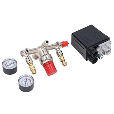 Imagem de Kit de Válvula de Pressão do Compressor de Ar, Controle Regulador 120PSI 90PSI AC 100-240V