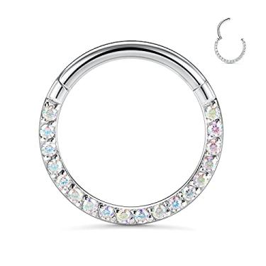 Imagem de GAGABODY Brincos Daith de 16 g, design exclusivo, aço cirúrgico 316L, piercing de septo, joia articulada, nariz, Helix Tragus