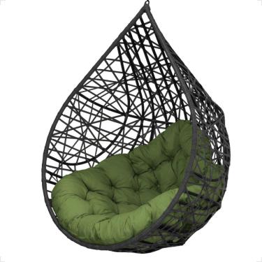 Imagem de Balanço Suspenso Ninho Gota Com Mosquetão E Mola Para Quintal - Preto A5