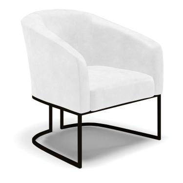 Imagem de Cadeira Sala De Jantar Base Industrial Preto Stella Sintético Pu D03 - D'rossi Cor Branco