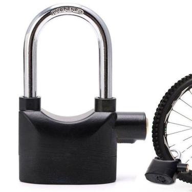 Imagem de Cadeado Com Alarme Sirene Anti Furto 110db Som Alto Grande Segurança