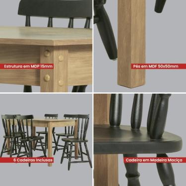 Imagem de Mesa De Jantar Ditália Com 6 Cadeiras Ja-225 Cor:diamond Diamond