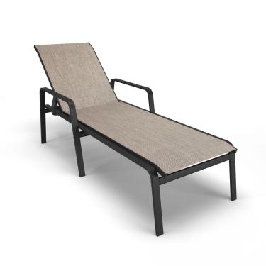 Imagem de Espreguiçadeira Piscina Praia Alumínio Preto Tela Mocca