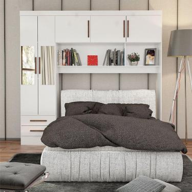 Imagem de Guarda Roupa Modulado Paris 5 Portas Com Espelho E 2 Gavetas Branco