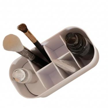 Imagem de Organizador de Maquiagem e Cosméticos Bold com Divisórias – Bege