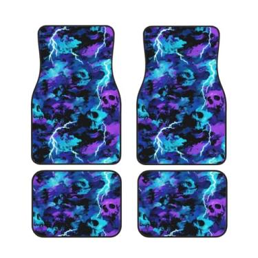 Imagem de Tapete de pé de carro, parafusos relâmpagos e tapetes antiderrapantes SKU para carros e caminhões, tapetes decorativos dianteiros e traseiros de veículos, conjunto de tapetes de chão de carro de 4