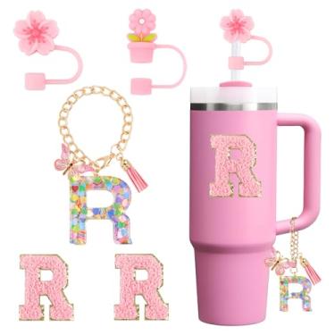 Imagem de Conjunto de acessórios para copo Stanley Cup 850.5 g 1,134.0 g copo com alça, incluindo tampa de palha, pingente de alça, adesivo 5PCS (R)