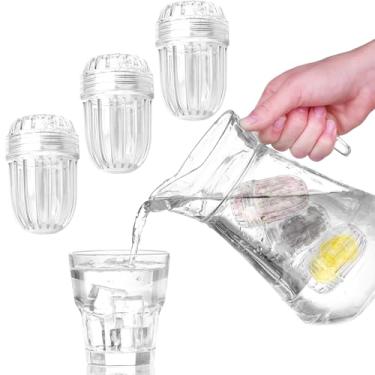 Imagem de 3 inserções de plástico para infusor de frutas, infusor de chá de flores transparente de 7 x 5 cm para garrafas de boca larga, difusor de água de frutas destacável para garrafa hidráulica, frasco de