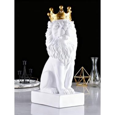 Imagem de Estátua de leão branco