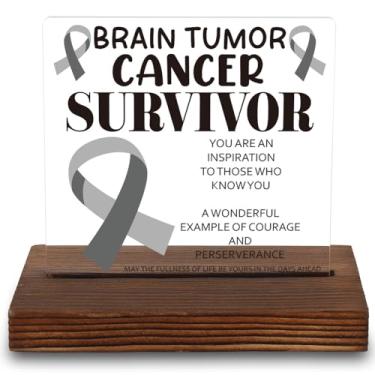 Imagem de VYNWPDFLI Placa de sobrevivente de câncer de tumor cerebral – um tributo à superação do câncer cerebral, inspirando coragem e força, LYY54