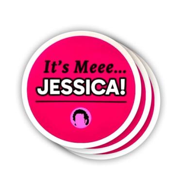 Imagem de (3 peças) Adesivo It's Me Jessica com frases motivacionais sarcásticas com citação humorística decalque de vinil para Kindle, laptop, garrafa de água, capacete rígido de telefone, adesivo de citação