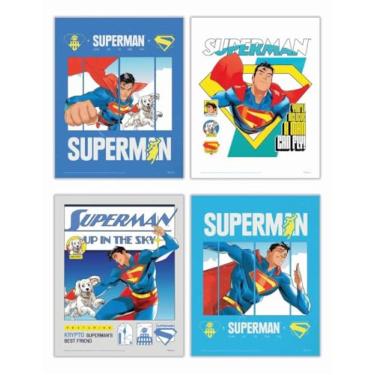 Imagem de TRENDYPRINT DC Comics – Superman (2025) – Up in the Sky – Conjunto de quatro arte de parede de 20 x 25 cm – Colecionáveis oficialmente licenciados