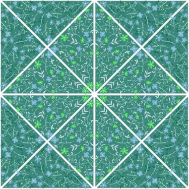 Imagem de Quadro Decorativo Abstract Flower Mosaic Vintage Floral para Sala Quarto Escritório 50x50cm