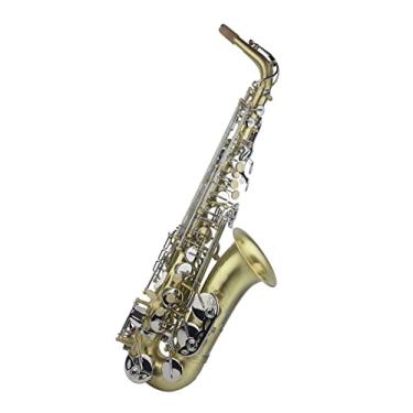 Imagem de Saxofone alto niquelado banhado a ouro chave profissional com bocal