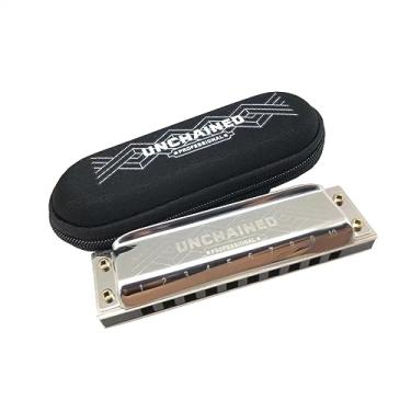 Imagem de Gaita profissional de revestimento de aço inoxidável de palheta de bronze fosforoso com 10 furos (cor: chave-G)