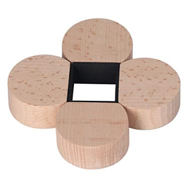 Imagem de Rolhas de porta de madeira Rolhas de piso Antiderrapantes Anticolisão Batentes de porta redondos silenciosos para escritório doméstico Material de faia 4 pacotes 2,2 x 4 x 4,4 cm