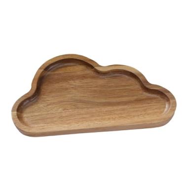 Imagem de Bothyi Bandeja de madeira para servir alimentos, travessa rústica para bebidas, xícaras de café, bebidas de café da manhã, Pequena Nuvem