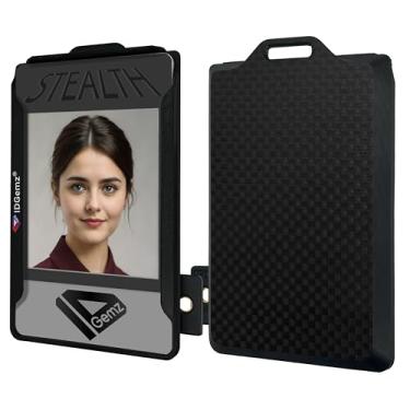 Imagem de Suporte de crachá para tokens NFC Yubikey5 - comporta até 3 emblemas - preto oculto (1 Yubikey - slot externo)