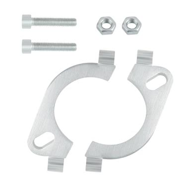 Imagem de Kit de reparo de flange dividida de 7 cm com 2 parafusos, kit de flange de escape oval plano de aço carbono para reparo de flange de escape, kit de conexão de flange de escape universal acessórios