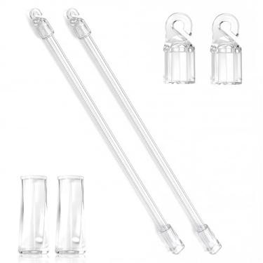 Imagem de 2 peças de varinha cega – varinha de fibra de vidro branca de 30,5 cm, peças de substituição de persianas verticais com gancho e aderência, varinhas longas verticais de substituição para cortinas de