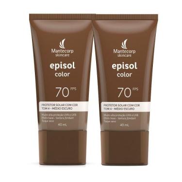 Imagem de Kit 2 Protetor Solar Episol Color Tom Médio Escuro T4 FPS 70 Loção com