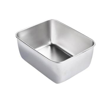 Imagem de Bandejas de servir, pratos de jantar, frutas, legumes, bandeja organizadora para acampamento Outoodr, churrasco, buffet, aperitivo, bandeja de servir de aço inoxidável, retangular (P)