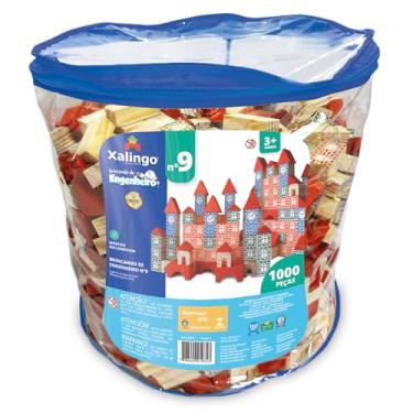 Imagem de Xalingo Blocos de Montar Brincando de Engenheiro N.9 Madeira 1000 Peças