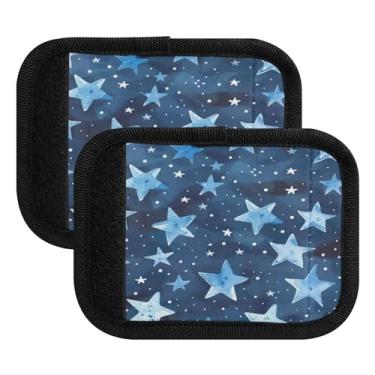 Imagem de Qilmy Lovely Stars Embalagem com 2 identificadores de bagagem, identificadores de bagagem, capa de pega confortável para carrinho de bebê, mala de viagem, acessórios de viagem de avião635
