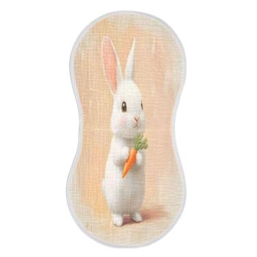 Imagem de xigua Conjunto de 4 panos de musselina de coelho fofo para arroto, super macios e absorventes, roupas de arroto de algodão, presente de chá para recém-nascidos, bebês meninas e meninos