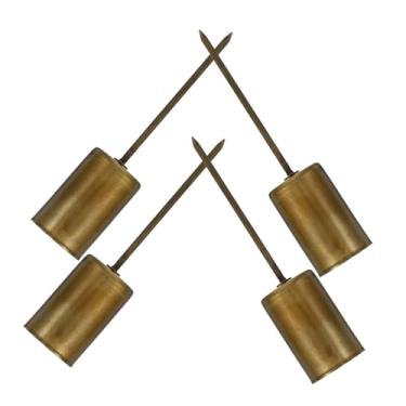 Imagem de 4 peças de inserção de copo de vela de Natal com pontas, elegantes castiçais cônicos para decorações festivas, uso versátil para centros de mesa e decoração de árvore de Natal