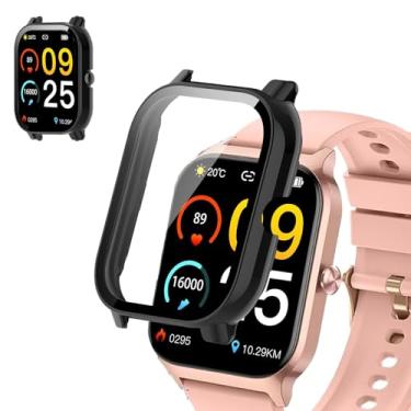 Imagem de Capa para smartwatch Liufiueq P125 de 4,7 cm – Capa protetora multifuncional com protetor de tela de vidro temperado, amortecedor rígido de PC, antiarranhões, à prova de choque, transparente HD