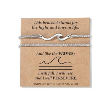 Imagem de SAM & LORI Pulseira de 2 camadas com significado inspirador - caixa de presente - cartão de presente significativo - presentes para adolescentes/mulheres, Adjustable, Metal, Sem Pedra Preciosa