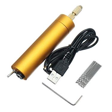 Imagem de Furadeira Elétrica de Mão Alumínio 5V com 10 Brocas Parafuso para DIY Madeira PCB