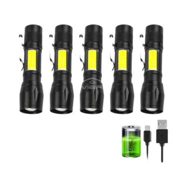 Imagem de Lanterna Mini LED Recarregável USB Portátil Luz COB De Alta Potência À